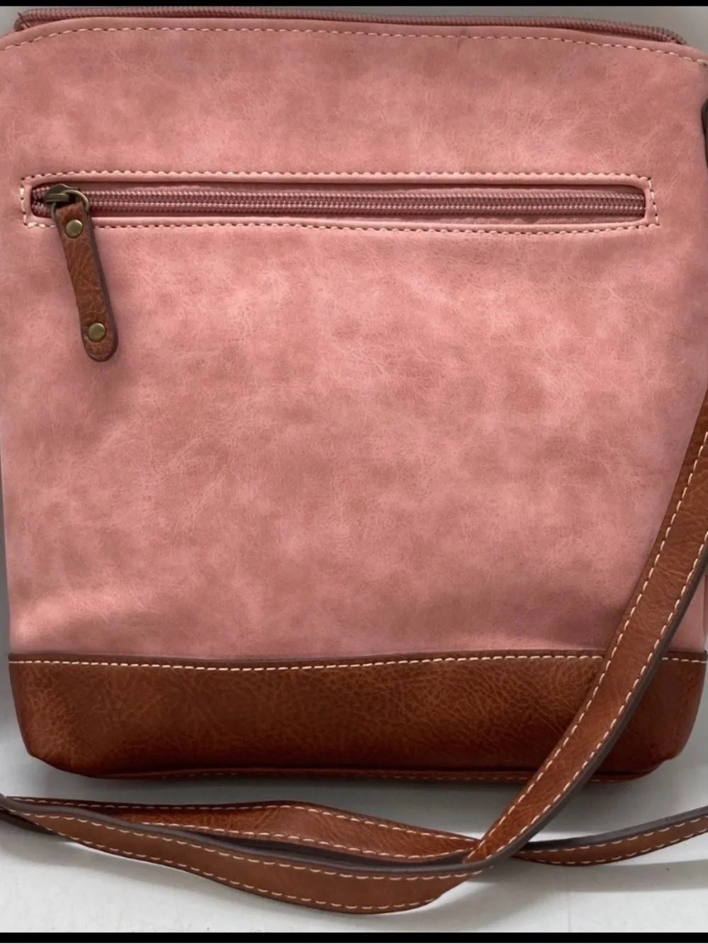 B.Ø.C Born Concept Pink & Brown Crossbody Bag With Organizer